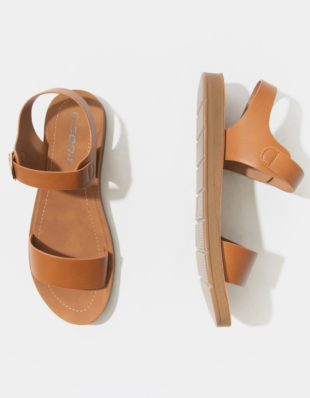 SODA Comfort Ankle Womens Sandals - TAN