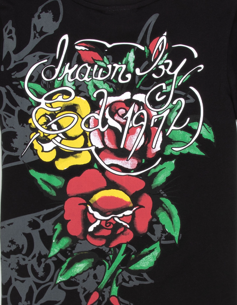 ED HARDY Eternal Love Girls Boyfriend Tee - BLACK