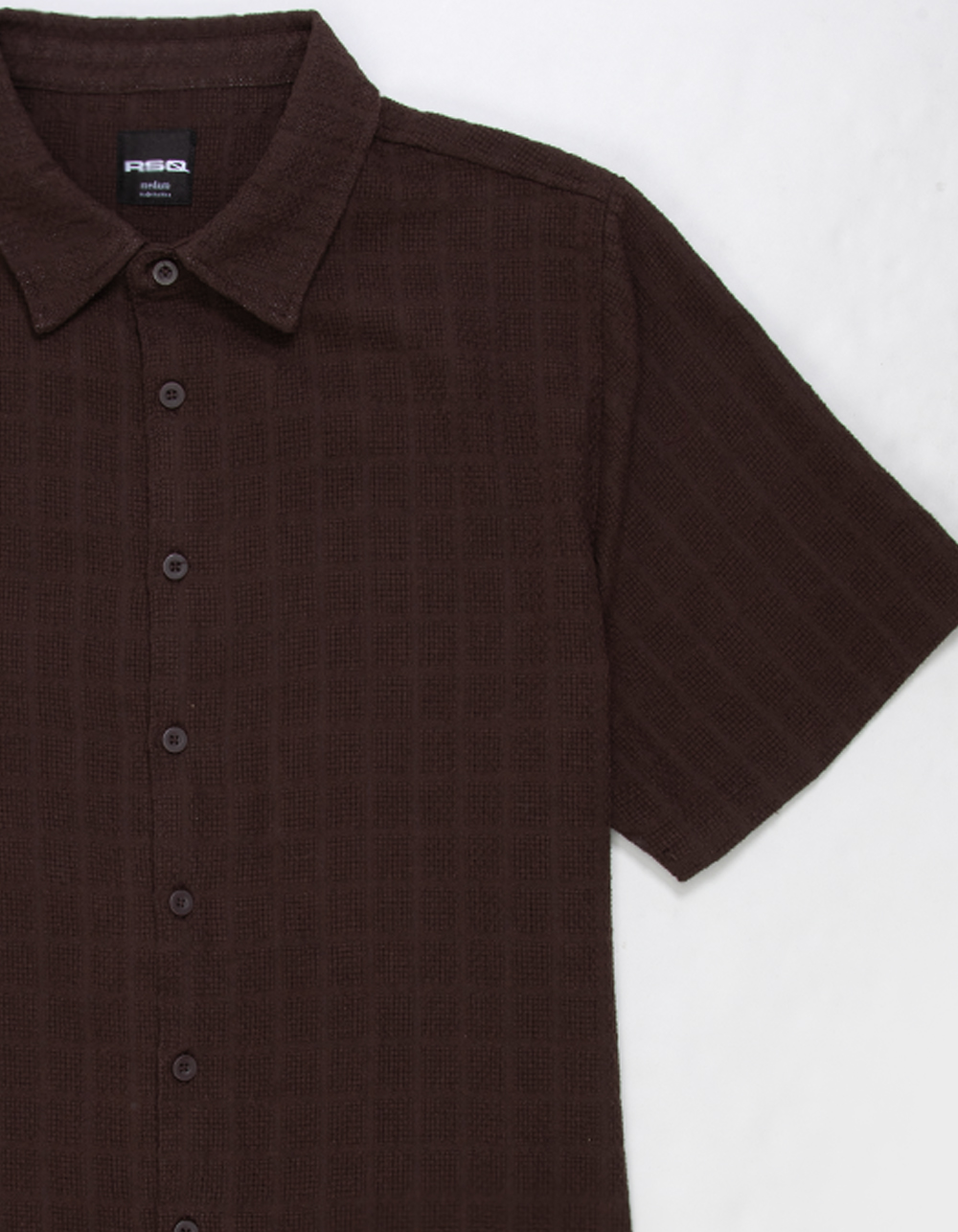 RSQ Mens Textured Button Up Shirt - BROWN