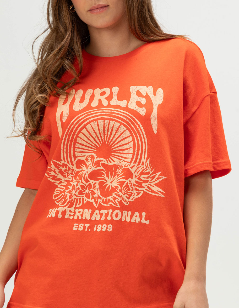 HURLEY Solstice Womens Boyfriend Tee - RED