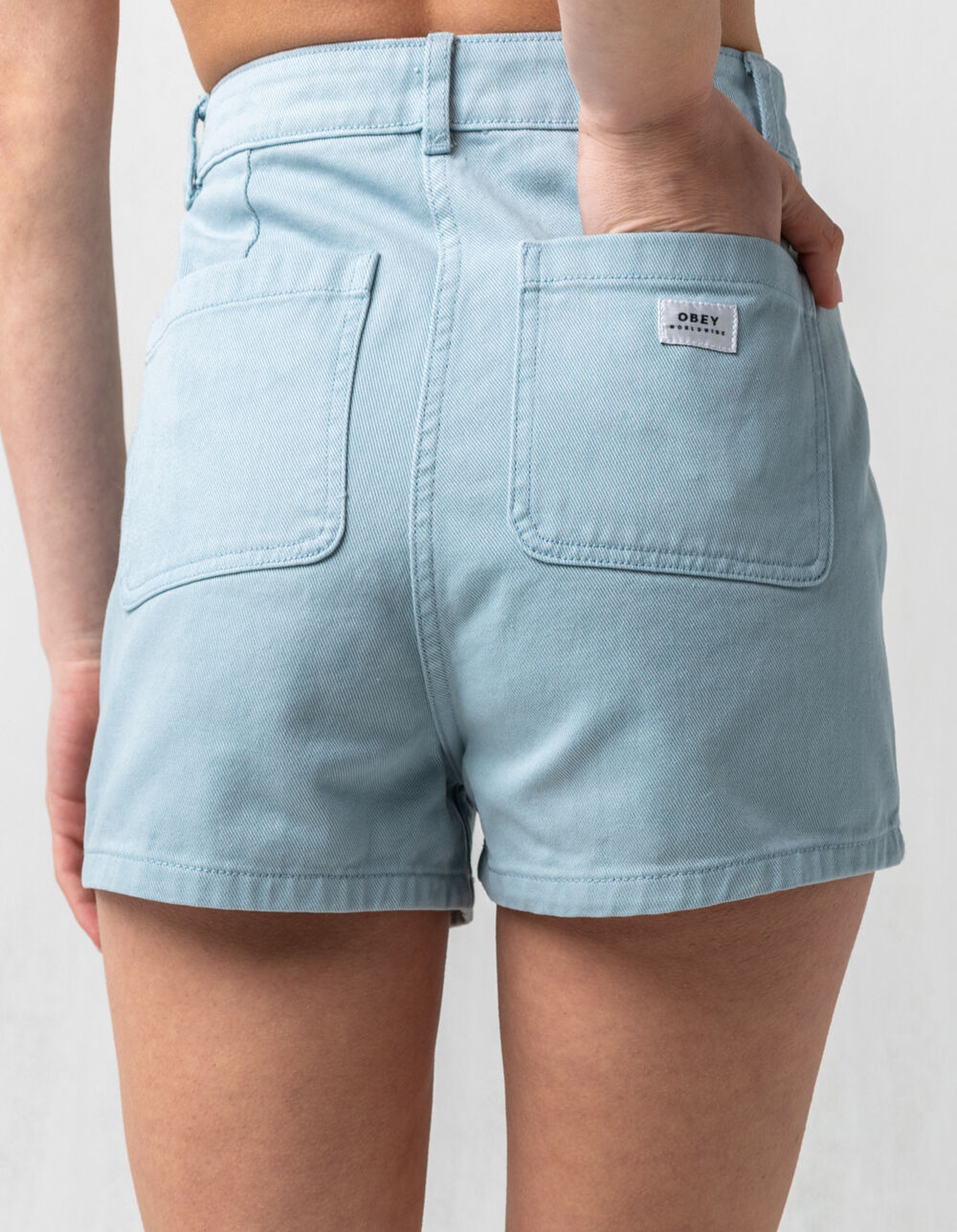 OBEY Riviera Womens Shorts FADED BLUE Tillys