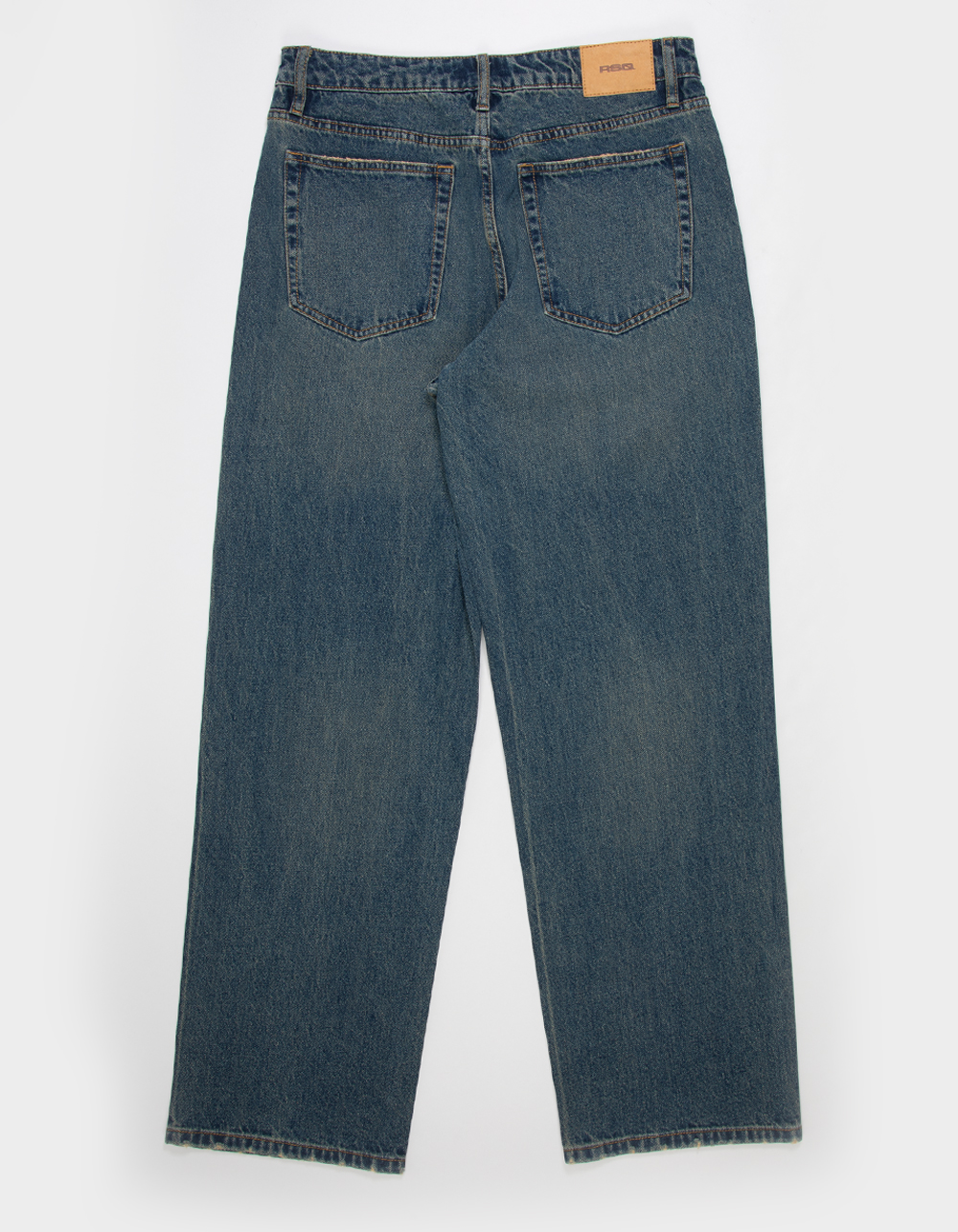 RSQ Mens Embroidered Dragon Baggy Jeans - DARK OIL