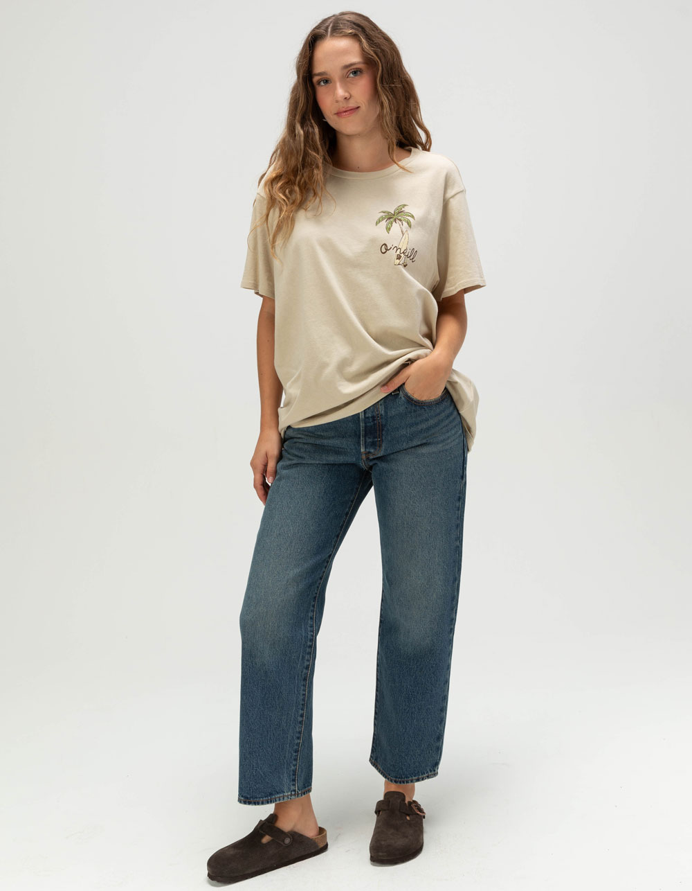 O'NEILL Beach Bug Womens Oversized Tee - STONE