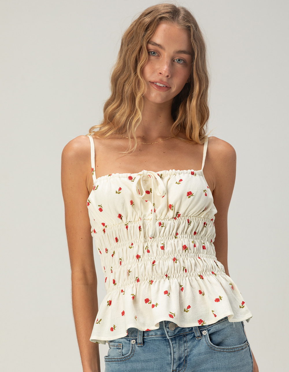 RHYTHM Mila Womens Floral Cami - CREAM