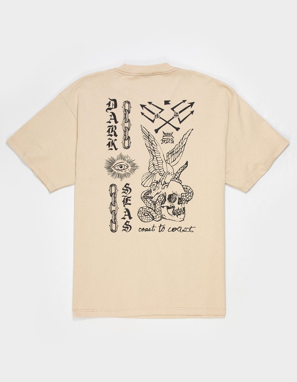 DARK SEAS Troublemaker Mens Heavyweight Tee - SAND