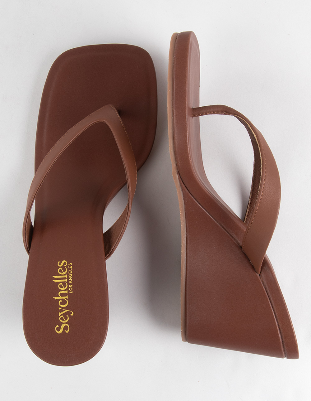 SEYCHELLES Uptown Womens Wedge Flip Flops - BROWN