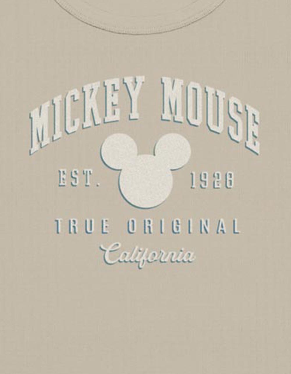 DISNEY Mickey Mouse California Womens Baby Tee - TAUPE
