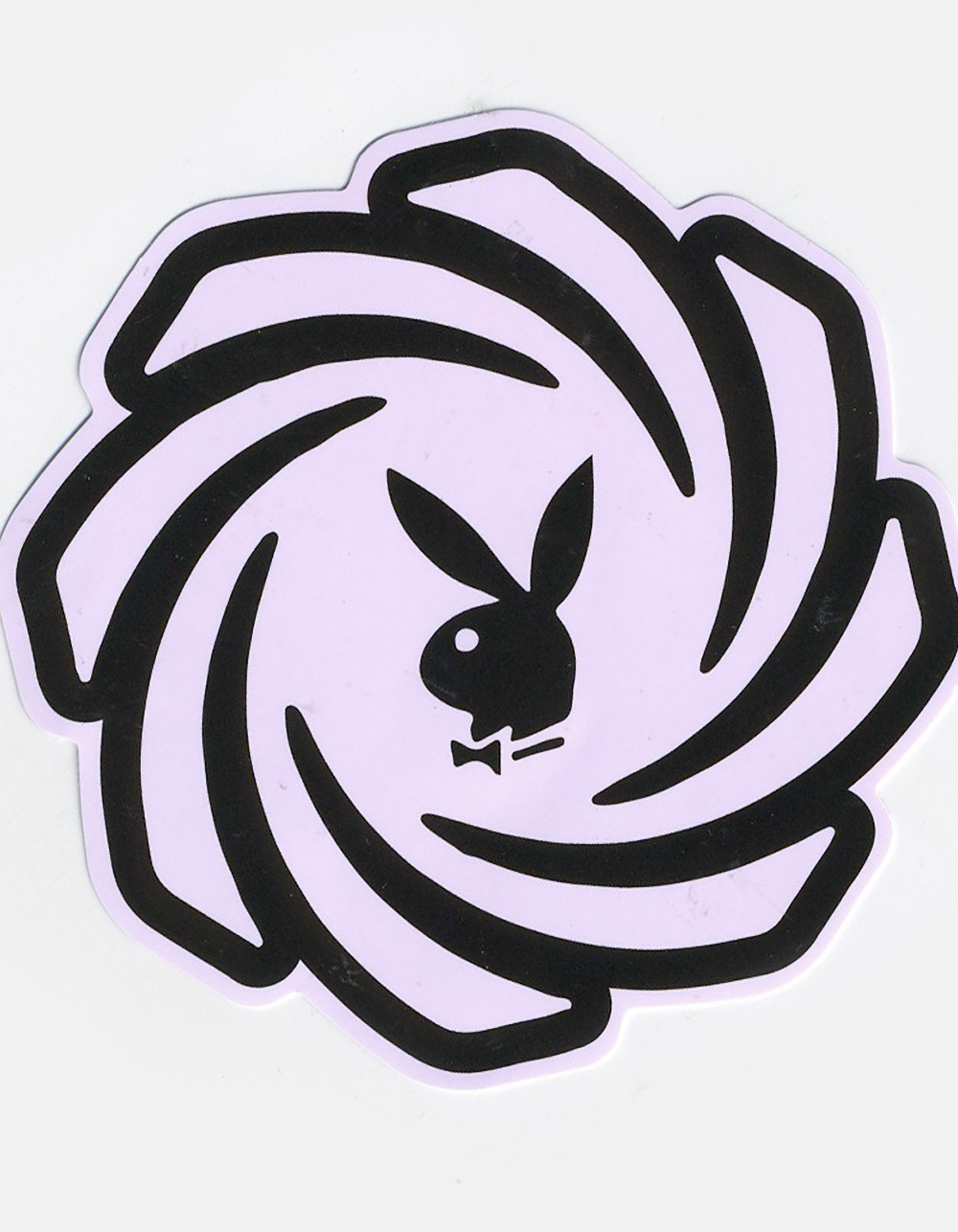 Swirl Playboy Sticker - BLACK/WHITE