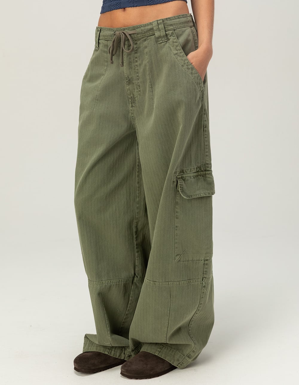 BDG Urban Outfitters Baggy Boi Womens Cargo Pants - OLIVE