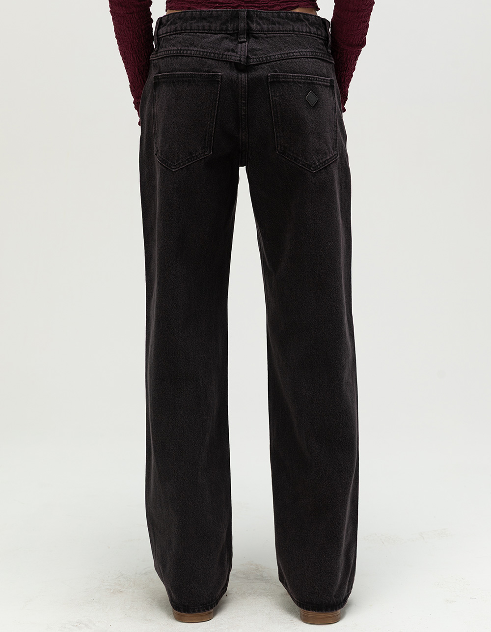 ABRAND 99 Low Rise Womens Baggy Jeans - BLACK DENIM