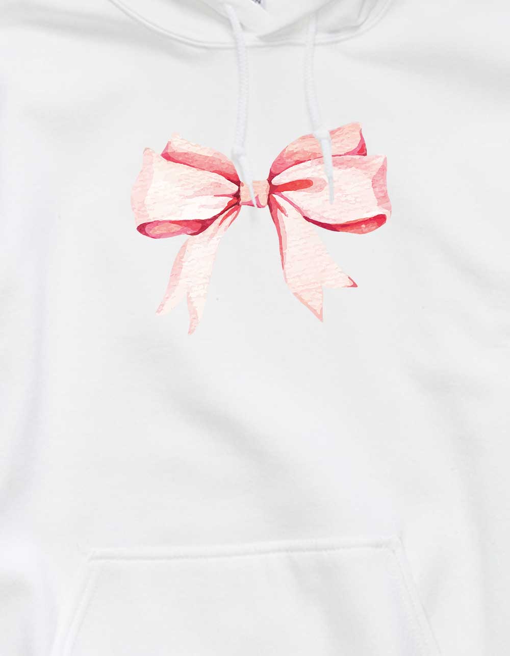 Bow Pink Unisex Hoodie - WHITE