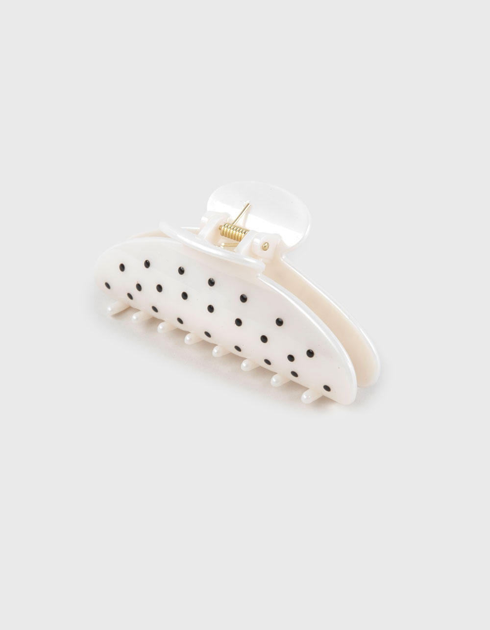 FULL TILT Polka Dot Plastic Hair Clip - WHITE