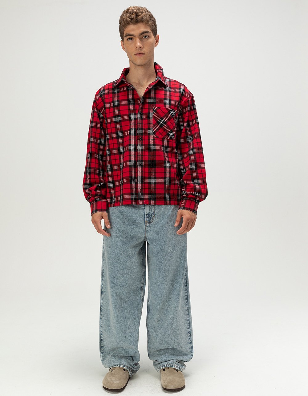 RSQ Mens Textured Flannel - RED