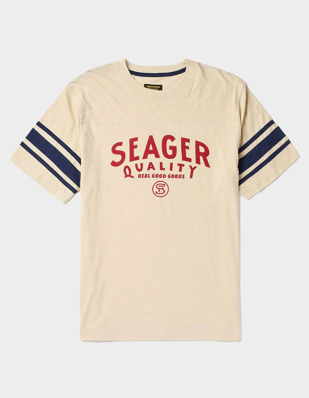 SEAGER Riggins Crew Mens Tee - CREAM