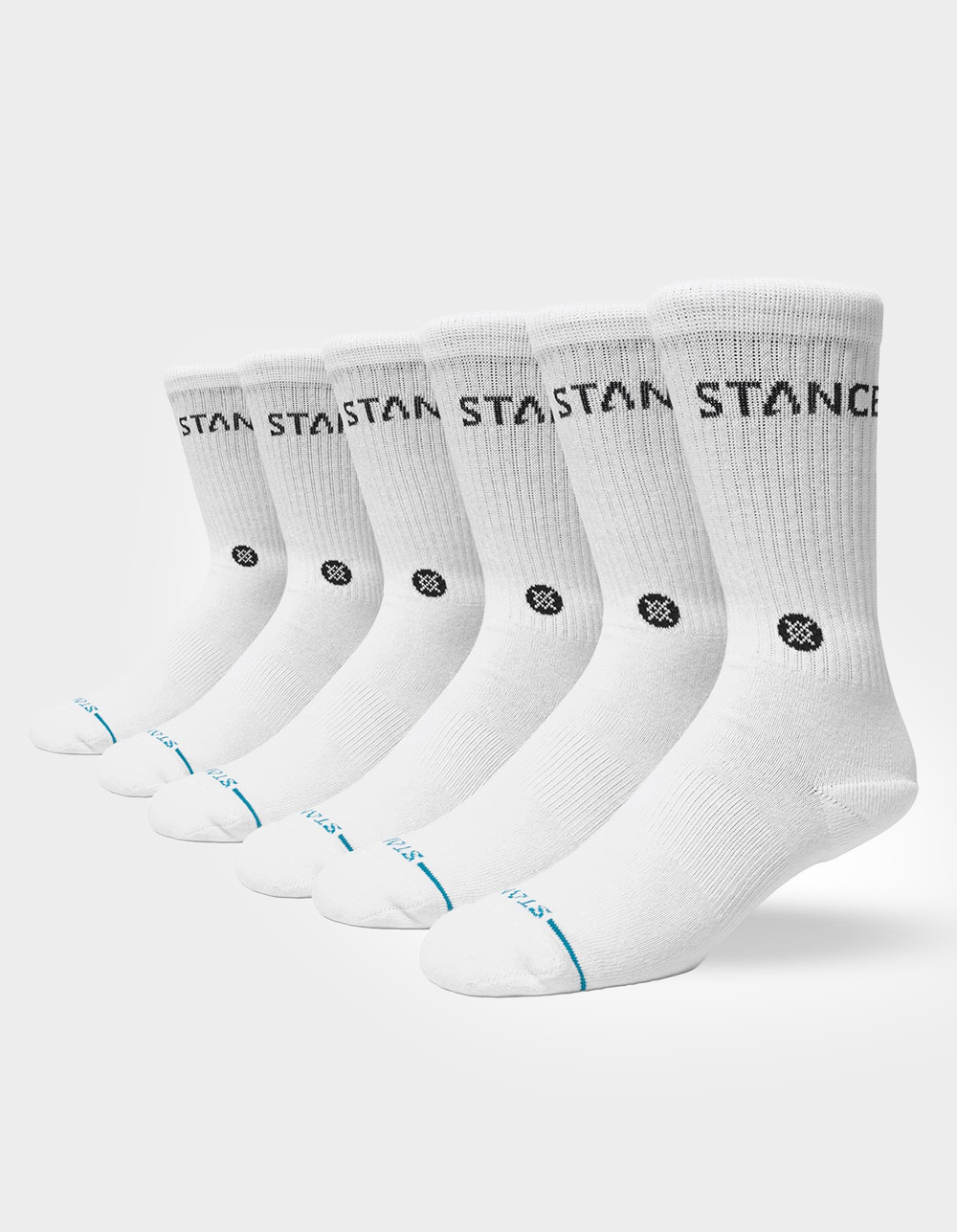 STANCE Origin 6 Pack Kids Crew Socks - WHITE