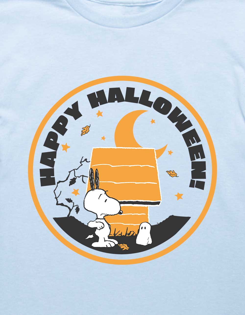 PEANUTS Retro Halloween Unisex Kids Tee - LIGHT BLUE