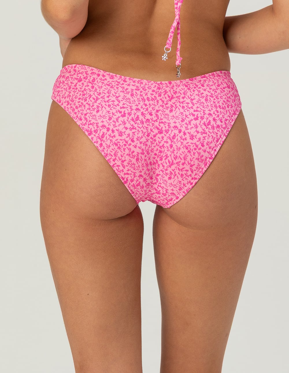 FULL TILT Textured Ditsy V Bikini Bottoms - PINK