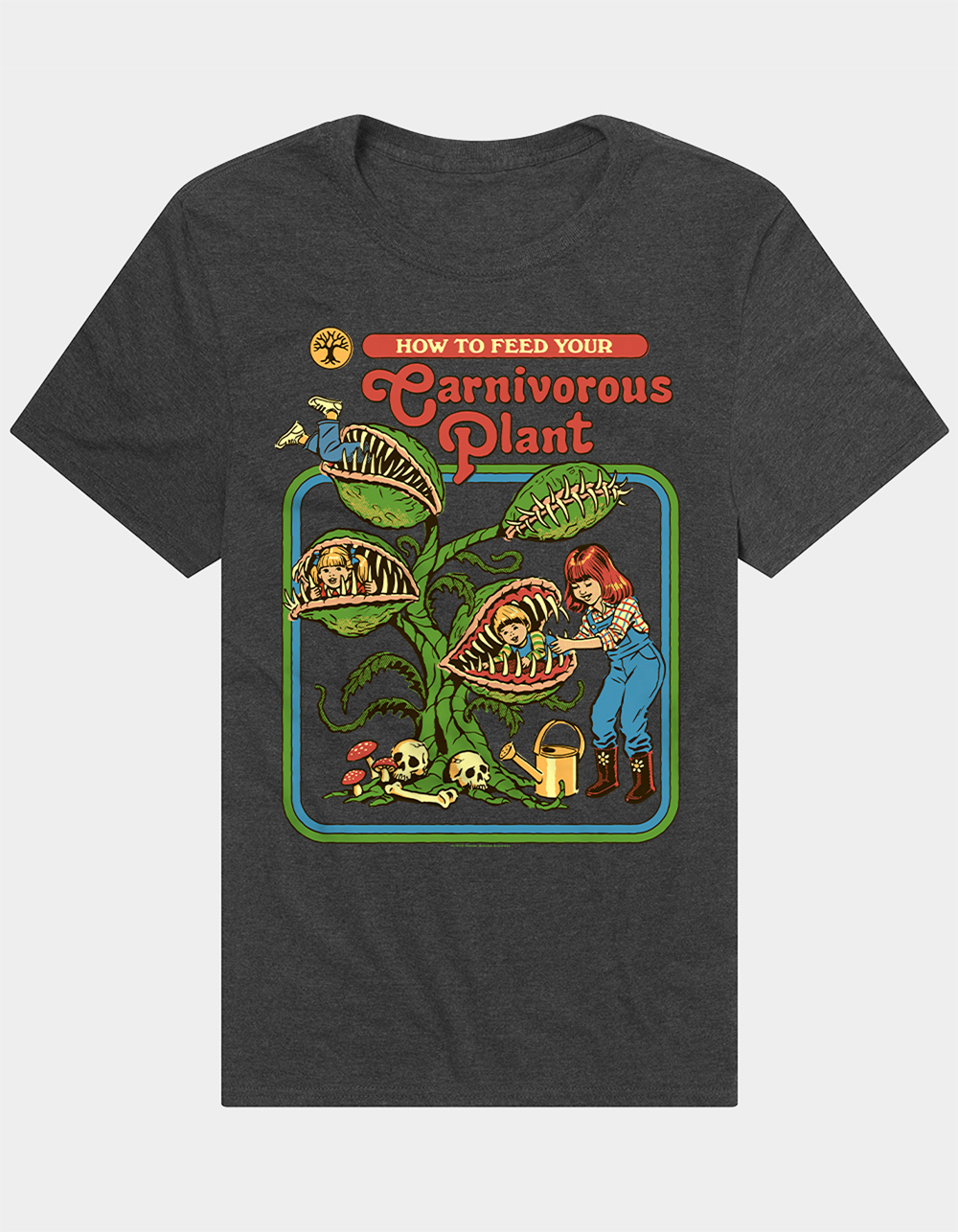 STEVEN RHODES Carnivorous Plant Mens Tee - CHARCOAL