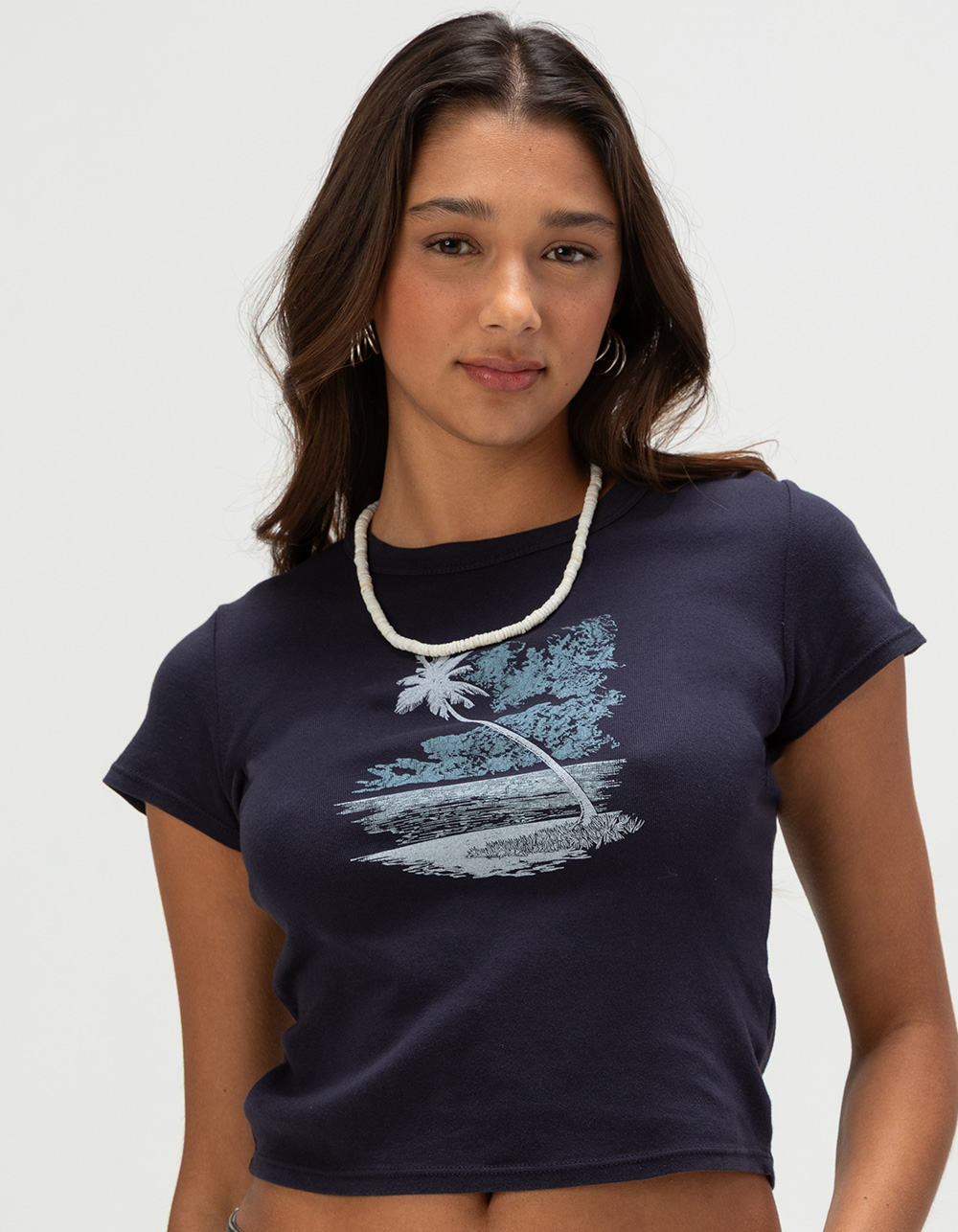 RSQ Womens Island Baby Tee - NAVY
