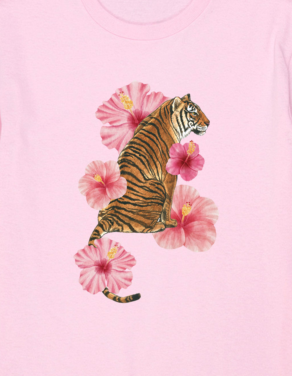 HIBISCUS Tiger Unisex Kids Tee - LIGHT PINK