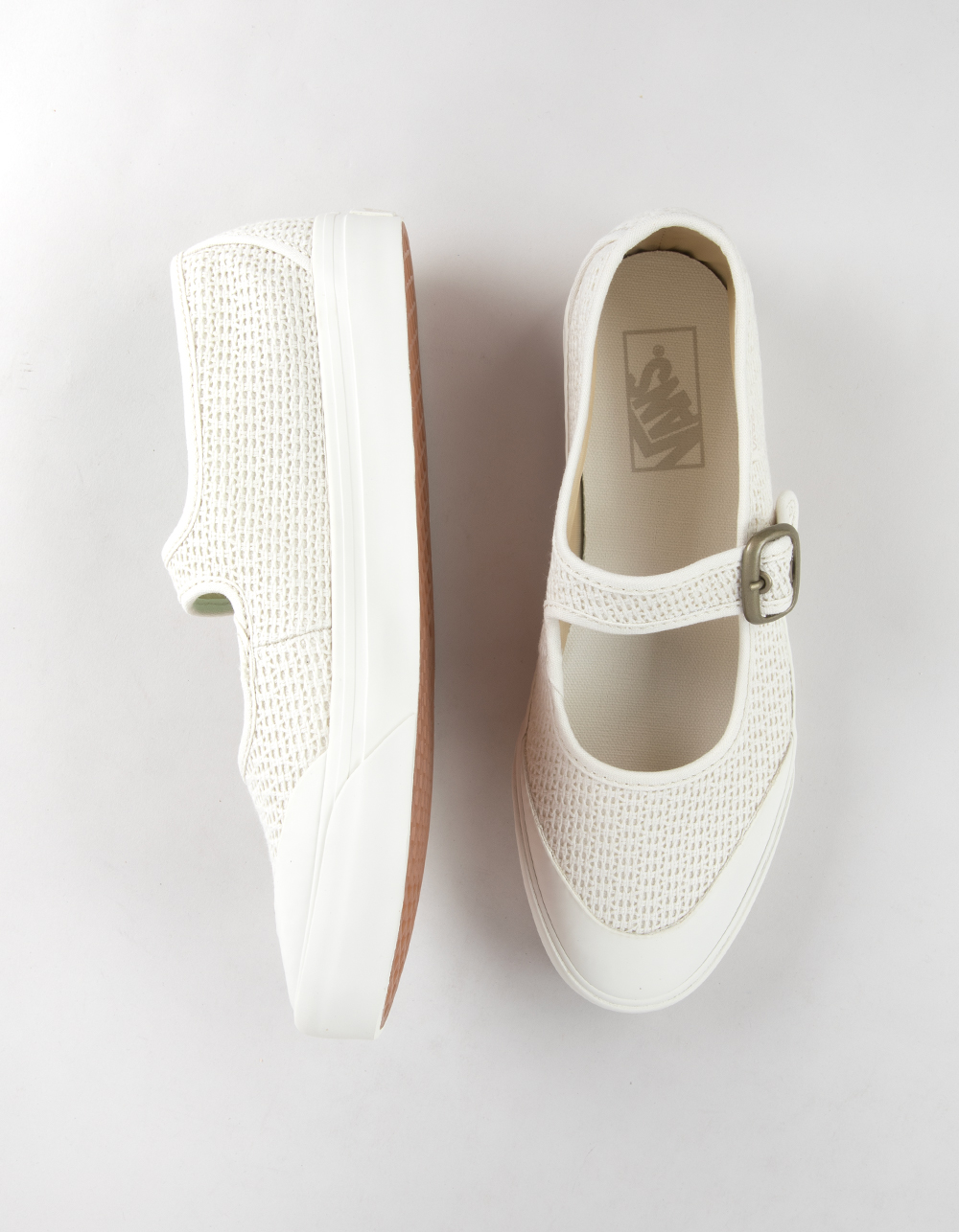 VANS Mary Jane Crochet Womens Shoes - CREAM