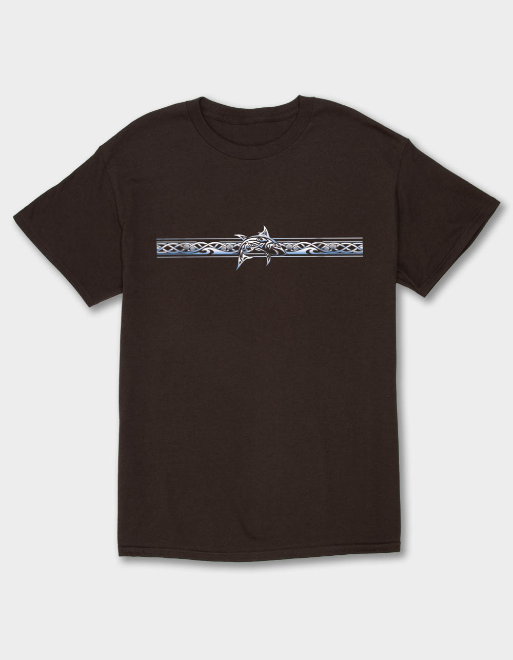 SHARK Tribal Stripe Unisex Tee - CHOCOLATE