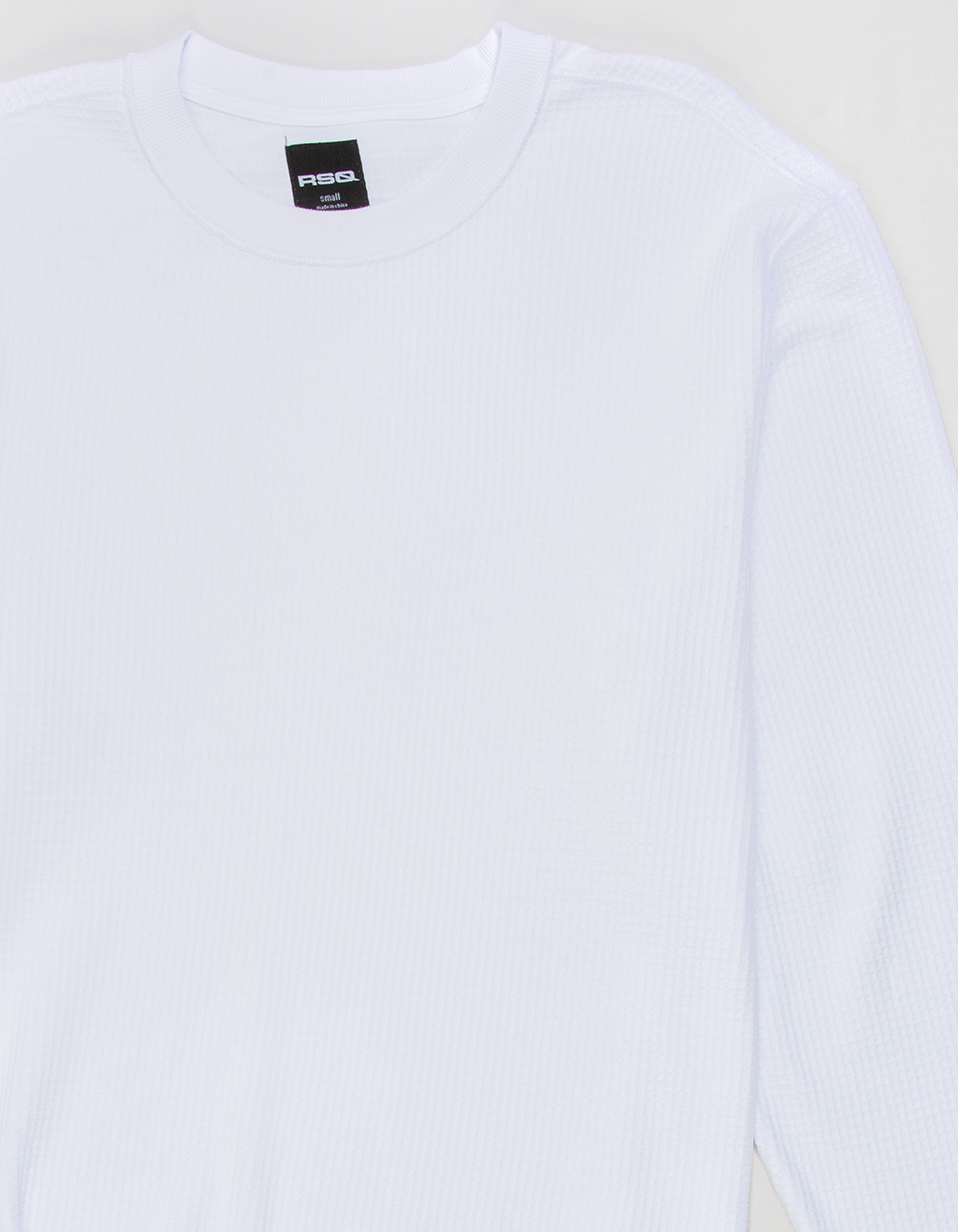 RSQ Mens Washed Boxy Thermal - WHITE
