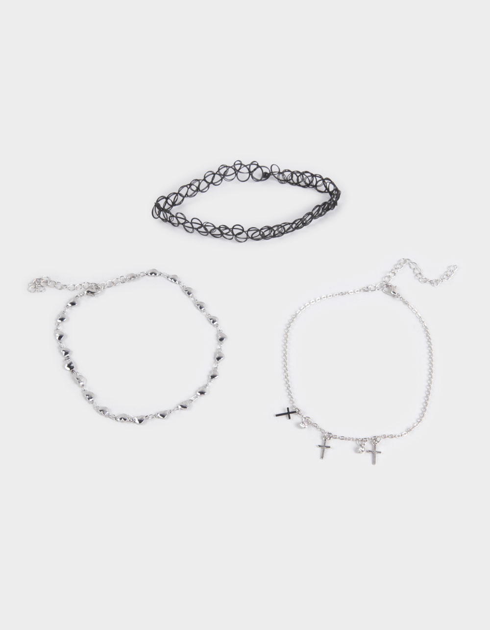 FULL TILT Cross Choker Set - SILVER