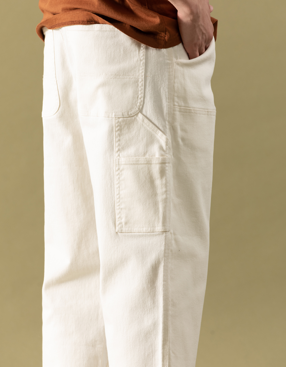 RSQ Mens Utility Twill Pants - ECRU