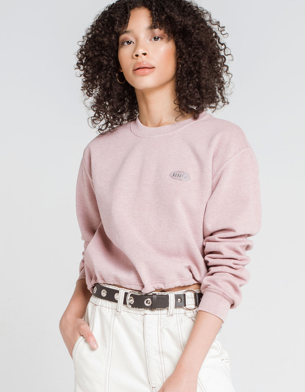 BDG Urban Outfitters Bubble Hem Womens Pink Sweatshirt - PINK | Tillys