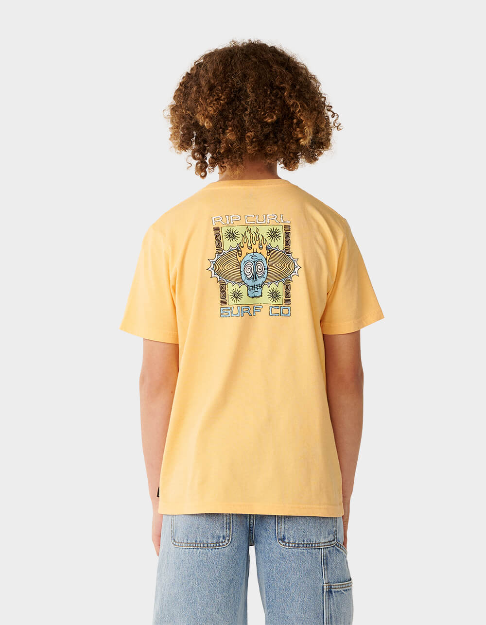 RIP CURL New Cosmic Skull Boys Tee - ORANGE