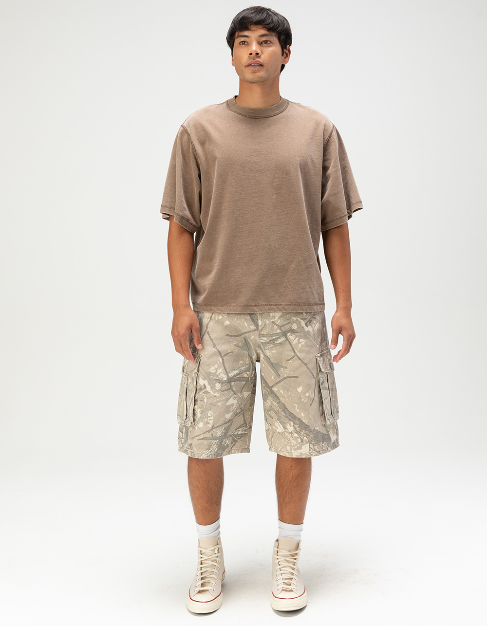 RSQ Mens CAMO Cargo Jorts - KHAKI
