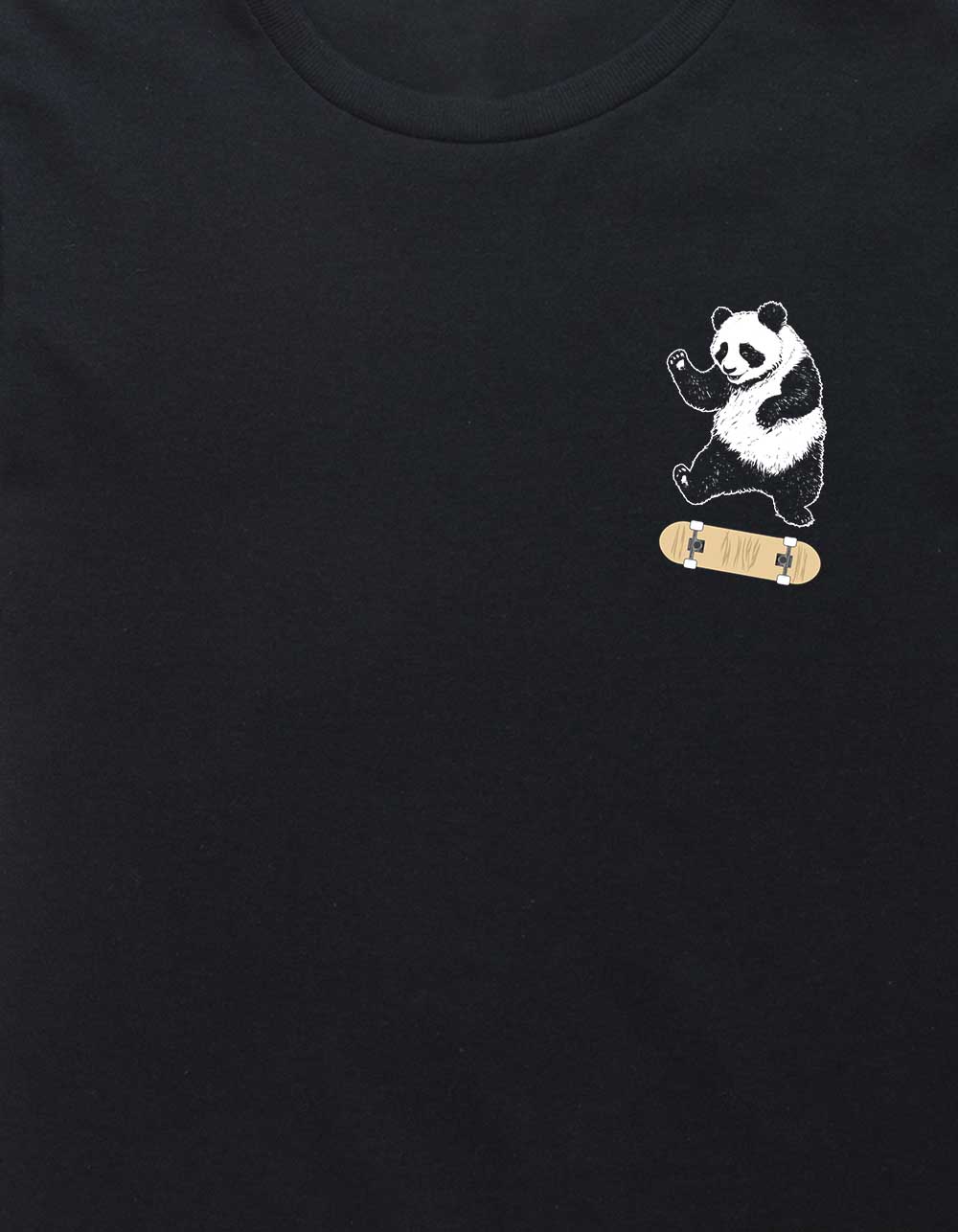 SKATE Panda Bear Unisex Kids Tee - BLACK