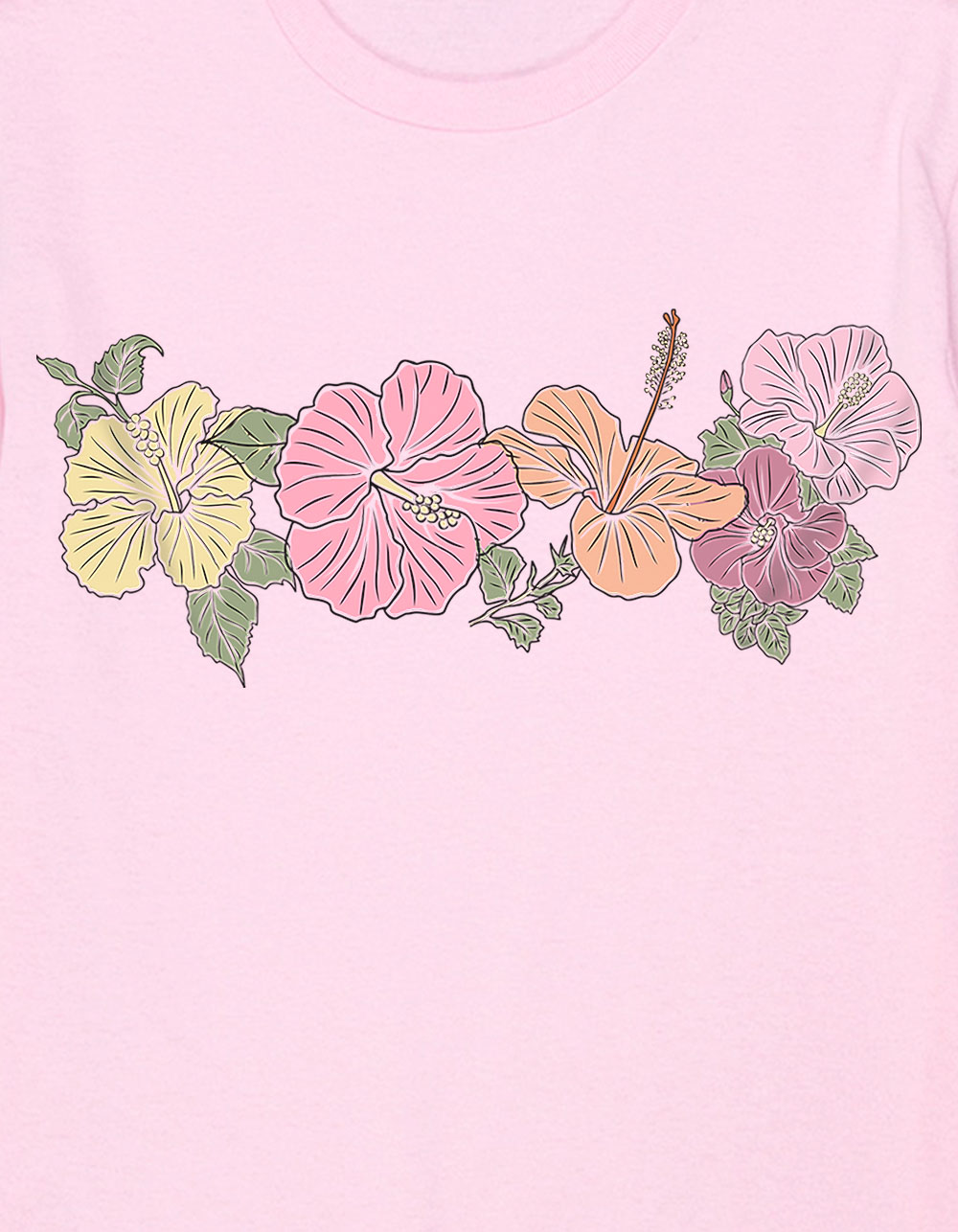 HIBISCUS Line Up Unisex Kids Tee - LIGHT PINK