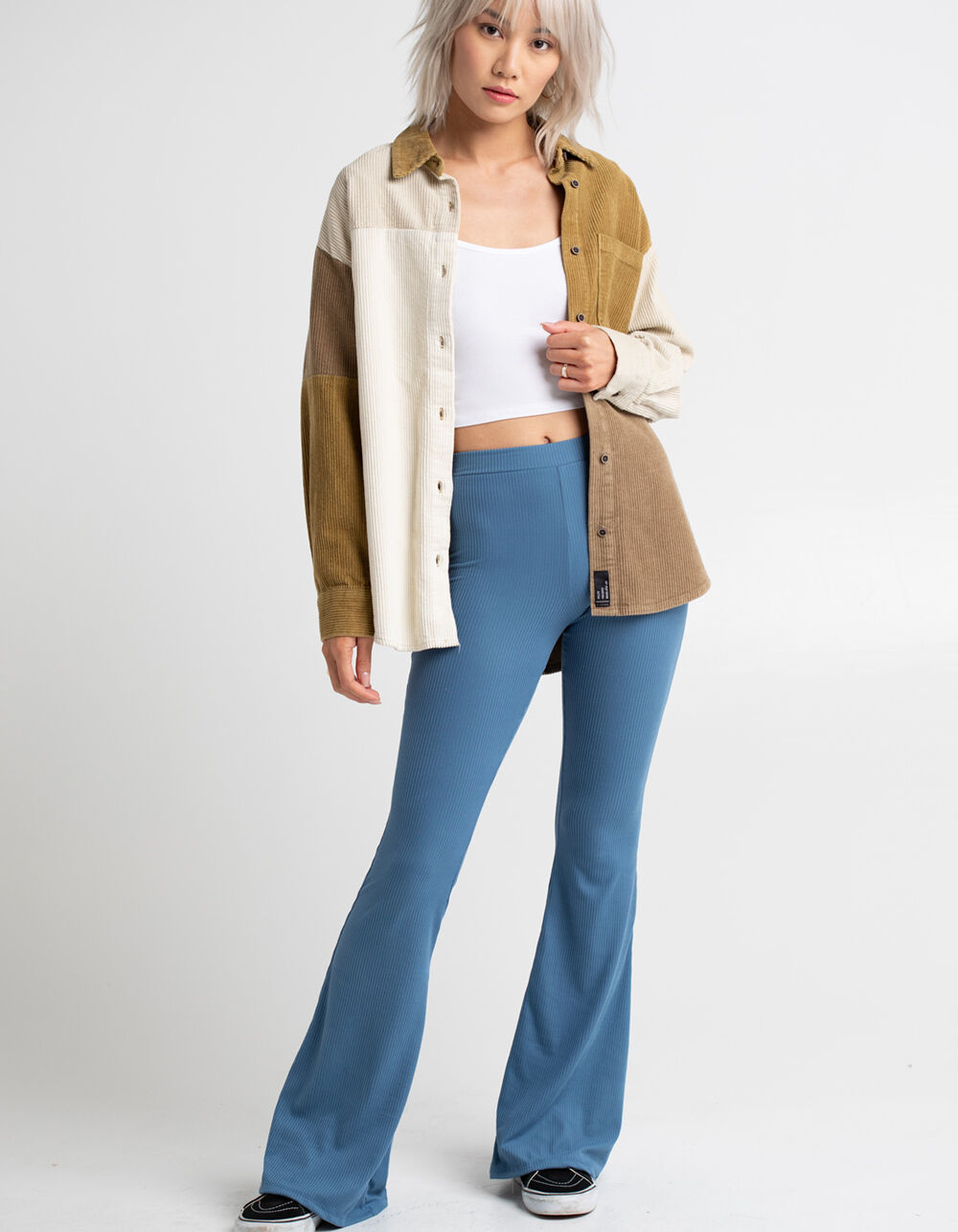 SKY AND SPARROW Rib Flare Womens Pants 