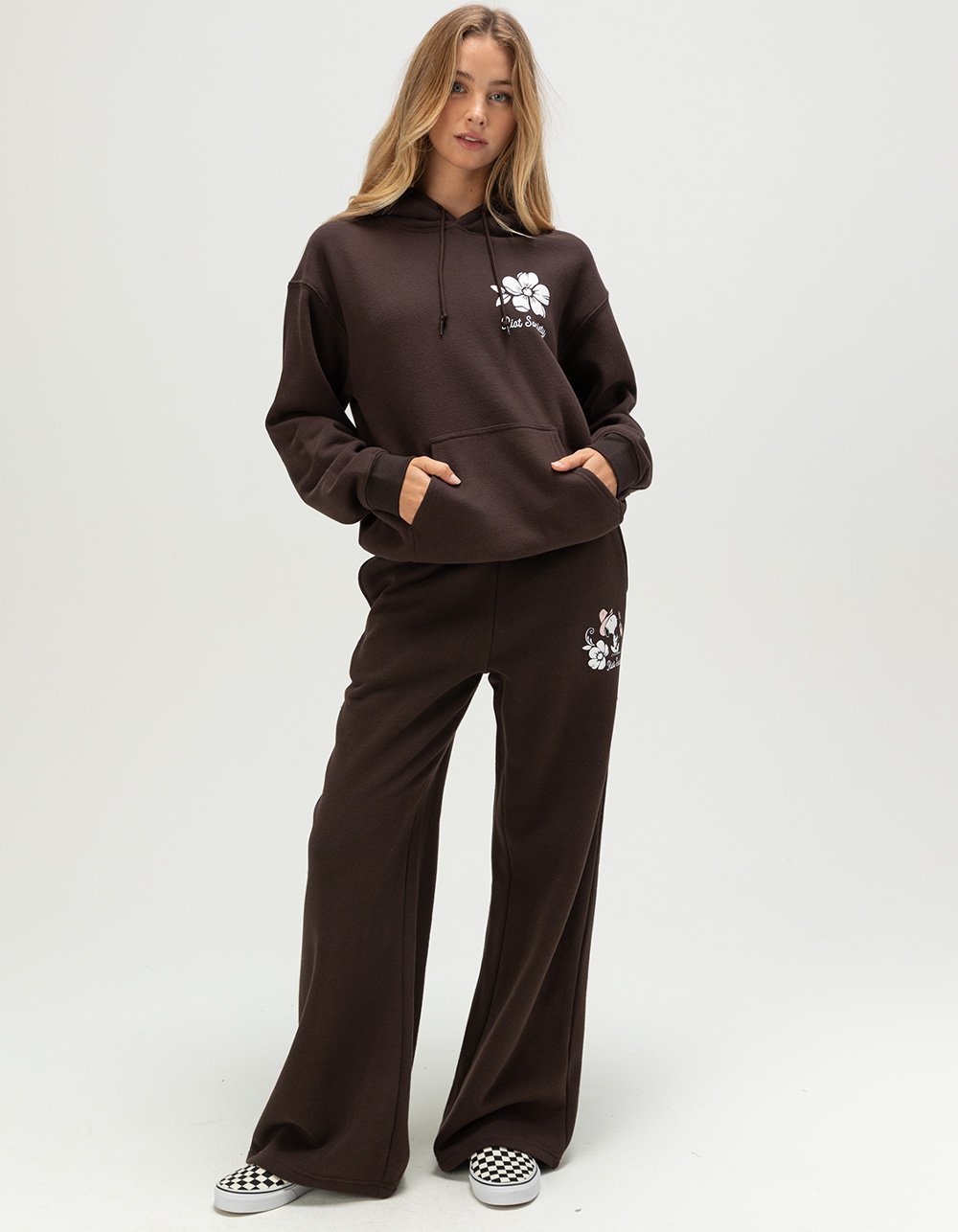 RIOT SOCIETY x Peanuts Hibiscus Womens Hoodie - BROWN