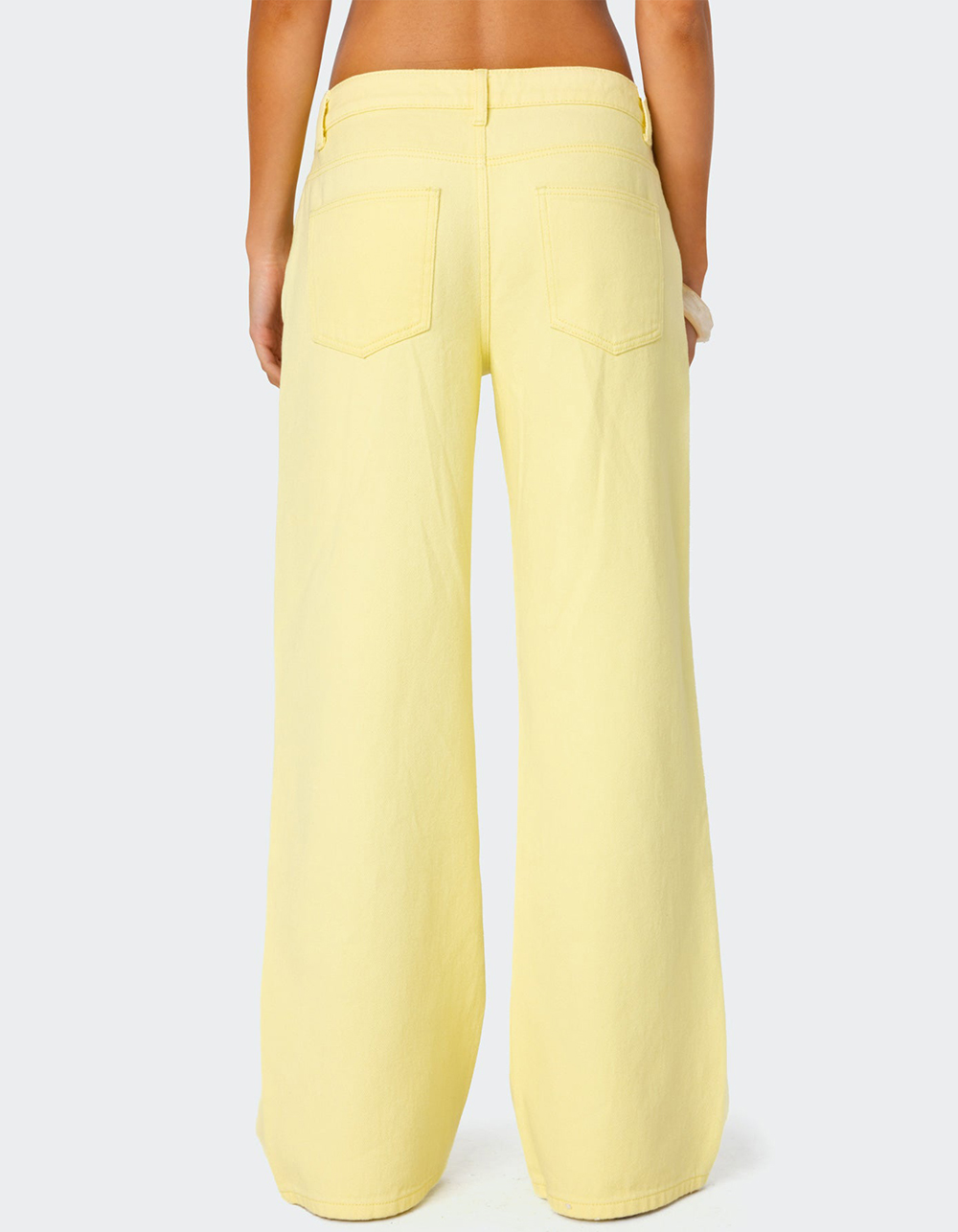 EDIKTED Roman Low Rise Slouchy Jeans - YELLOW