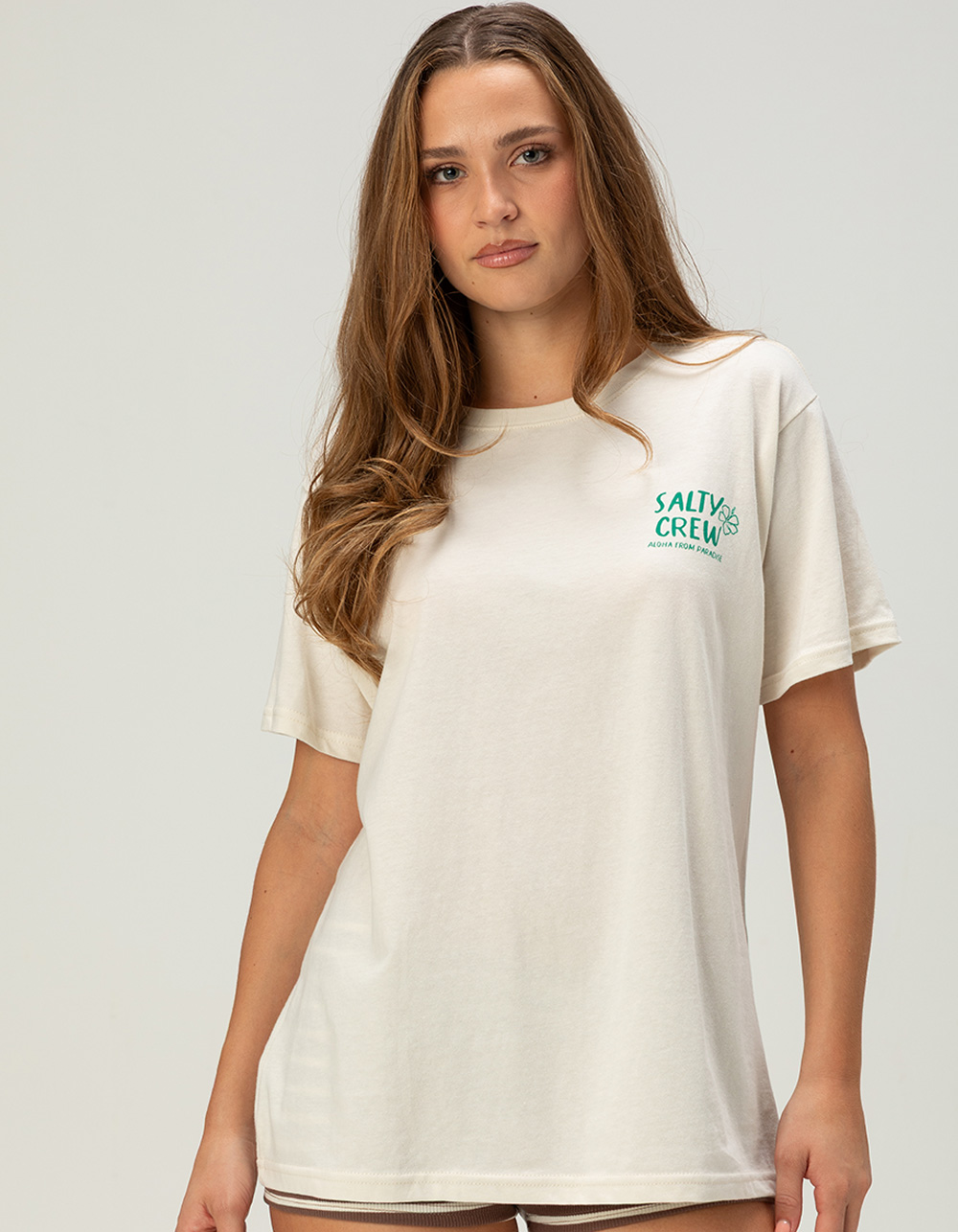 SALTY CREW Island Chain Womens Boyfriend Tee - CREAM