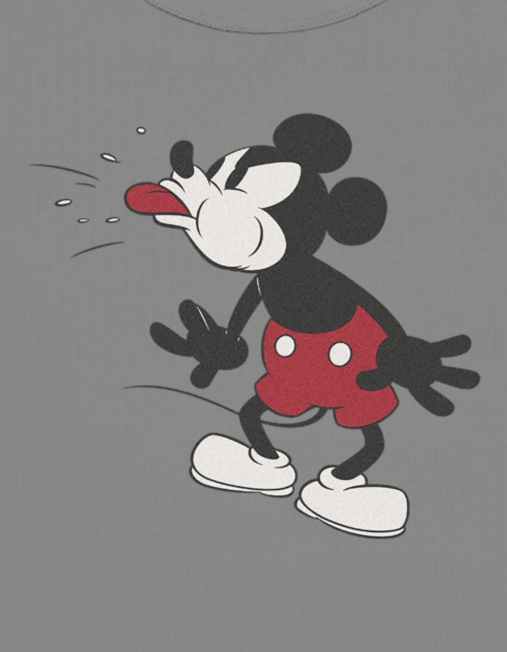 DISNEY Most Joyful Mickey Womens Baby Tee - CHARCOAL