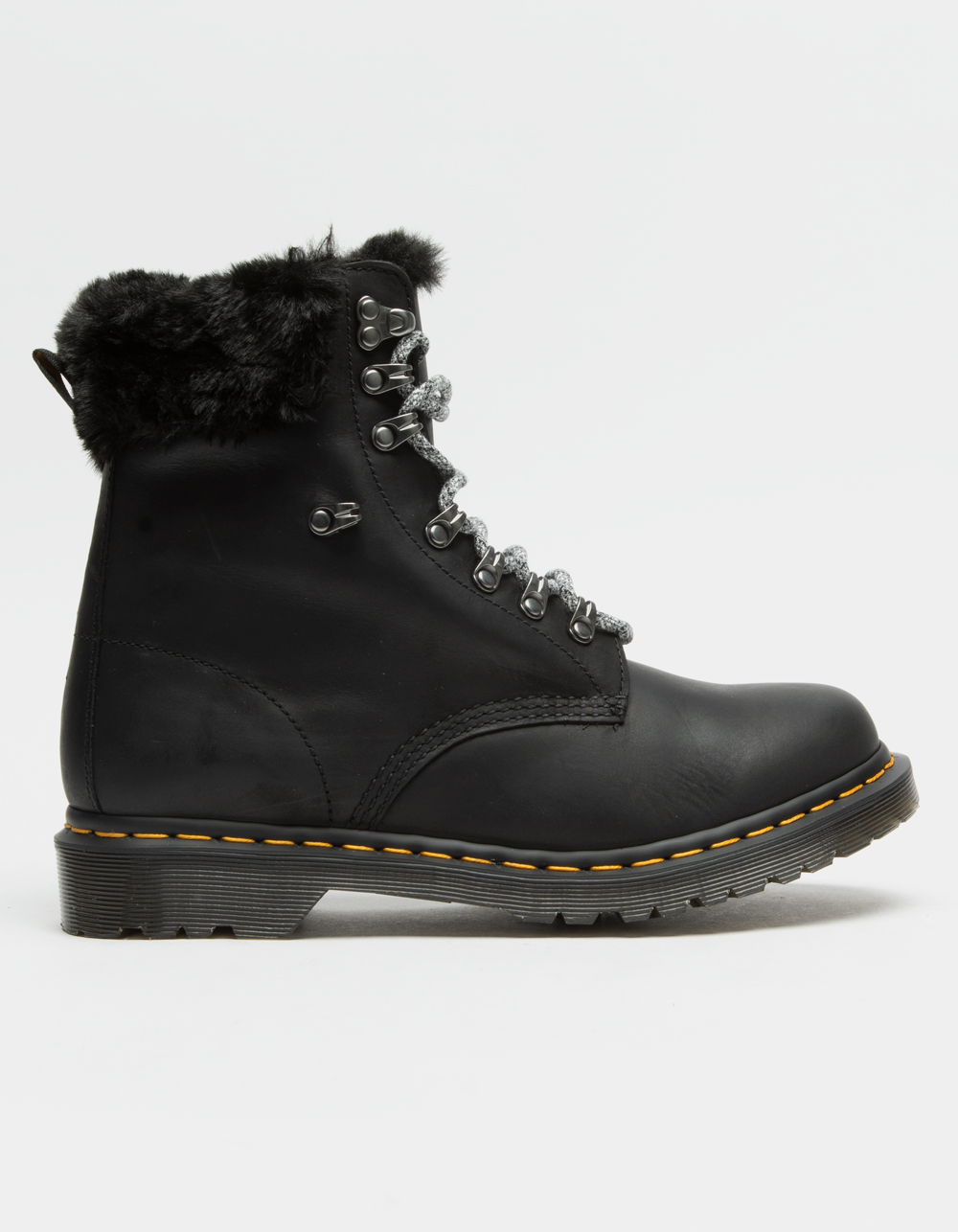 DR. MARTENS 1460 Serena Collar Faux Fur Lined Lace Up Womens Boots ...