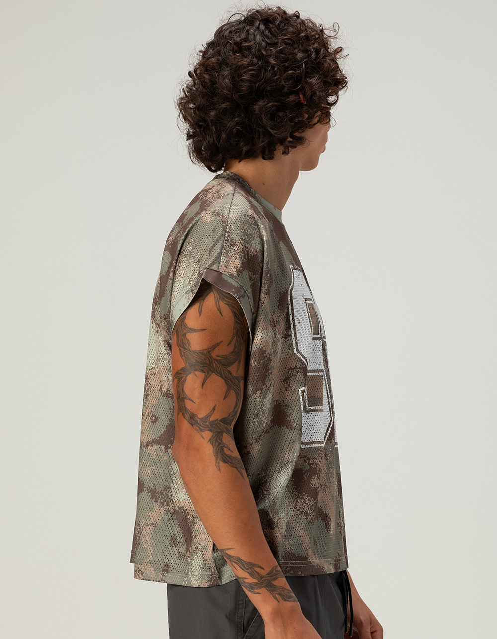 RSQ Mens Mesh Muscle Tee - CAMO GREEN