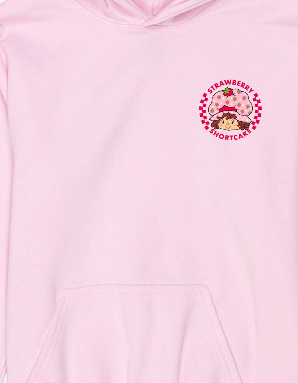 STRAWBERRY SHORTCAKE Circle Checkers Unisex Kids Hoodie - LIGHT PINK