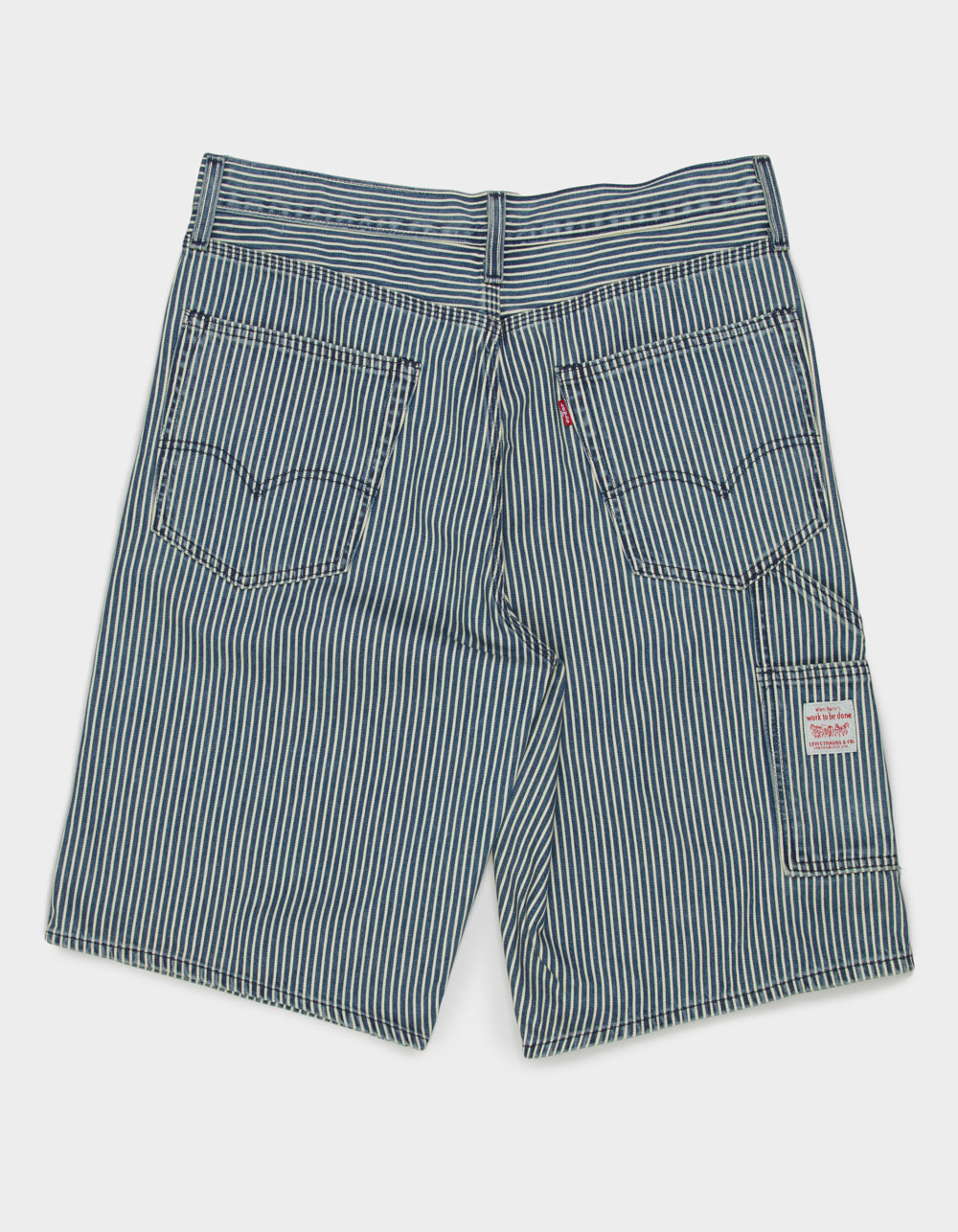 LEVI'S 568 Mens Loose Fit Denim Carpenter Shorts - Aged Railroad Stripe - STRIPE