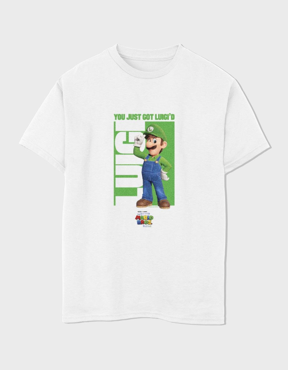 THE SUPER MARIO BROS MOVIE Got Luigi'd Unisex Kids Tee - WHITE