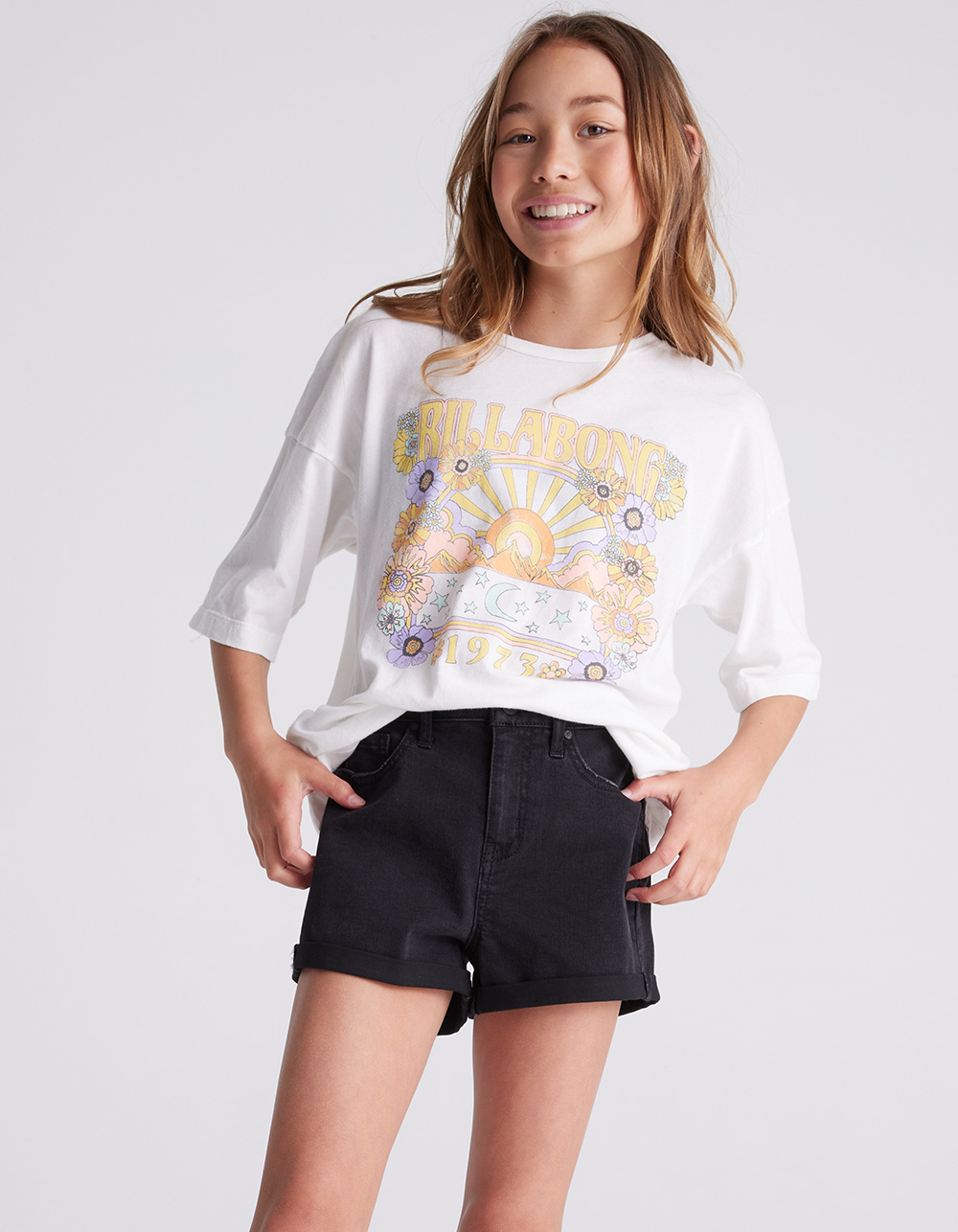 RSQ Girls Super High Rise Mom Shorts - WASHED BLACK | Tillys