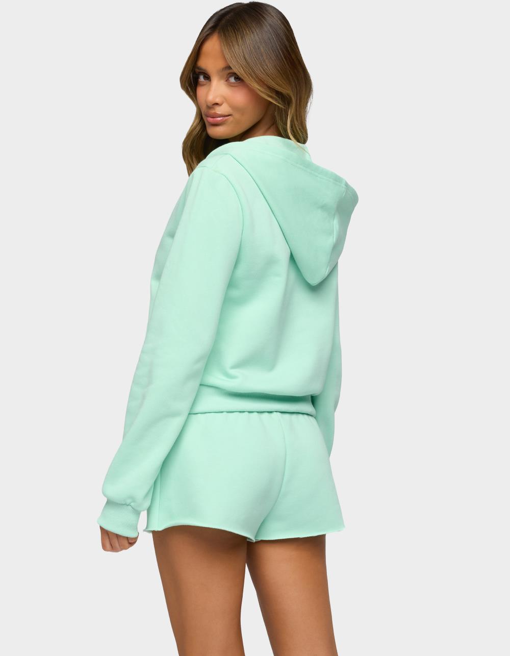 EDIKTED Lynette Zip Up Hoodie - BLUE