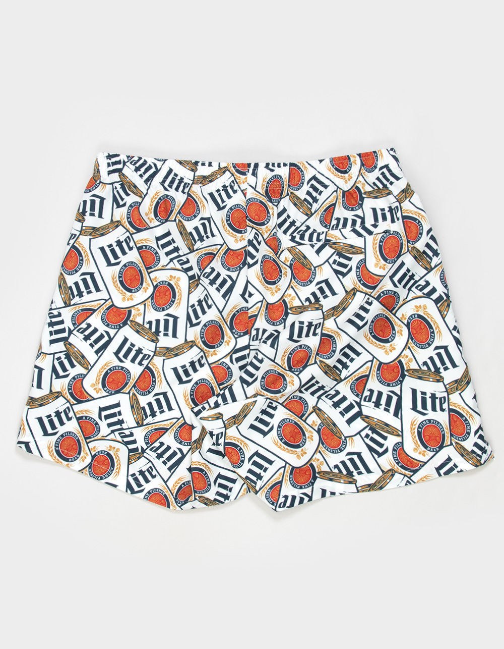 MILLER LITE Can Jam Mens Swim Trunks - WHITE