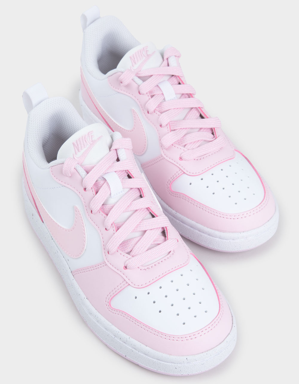 NIKE Court Borough Low Recraft Girls Shoes - WHT/PNK