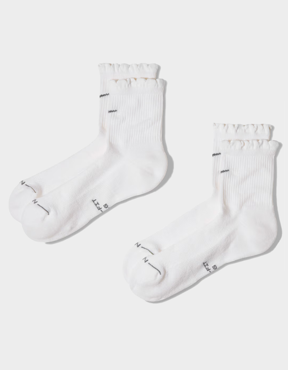 NIKE Everyday Elevated Womens Micro-Crew Socks 2 Pack - WHITE