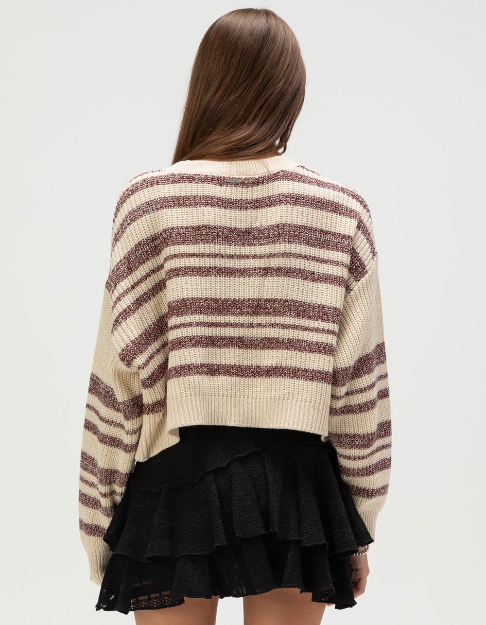 BILLABONG Hang Tight Womens Crop Sweater - BURGUNDY COMBO